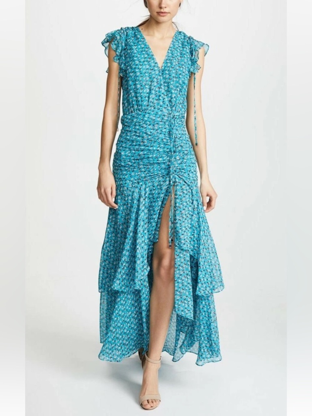 Veronica Beard | Samara Floral Silk Ruched Maxi Dress
